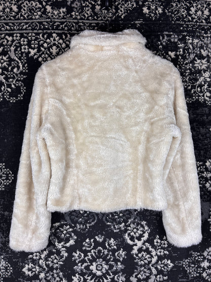 Y2K Women's Cream Faux Fur Jacket