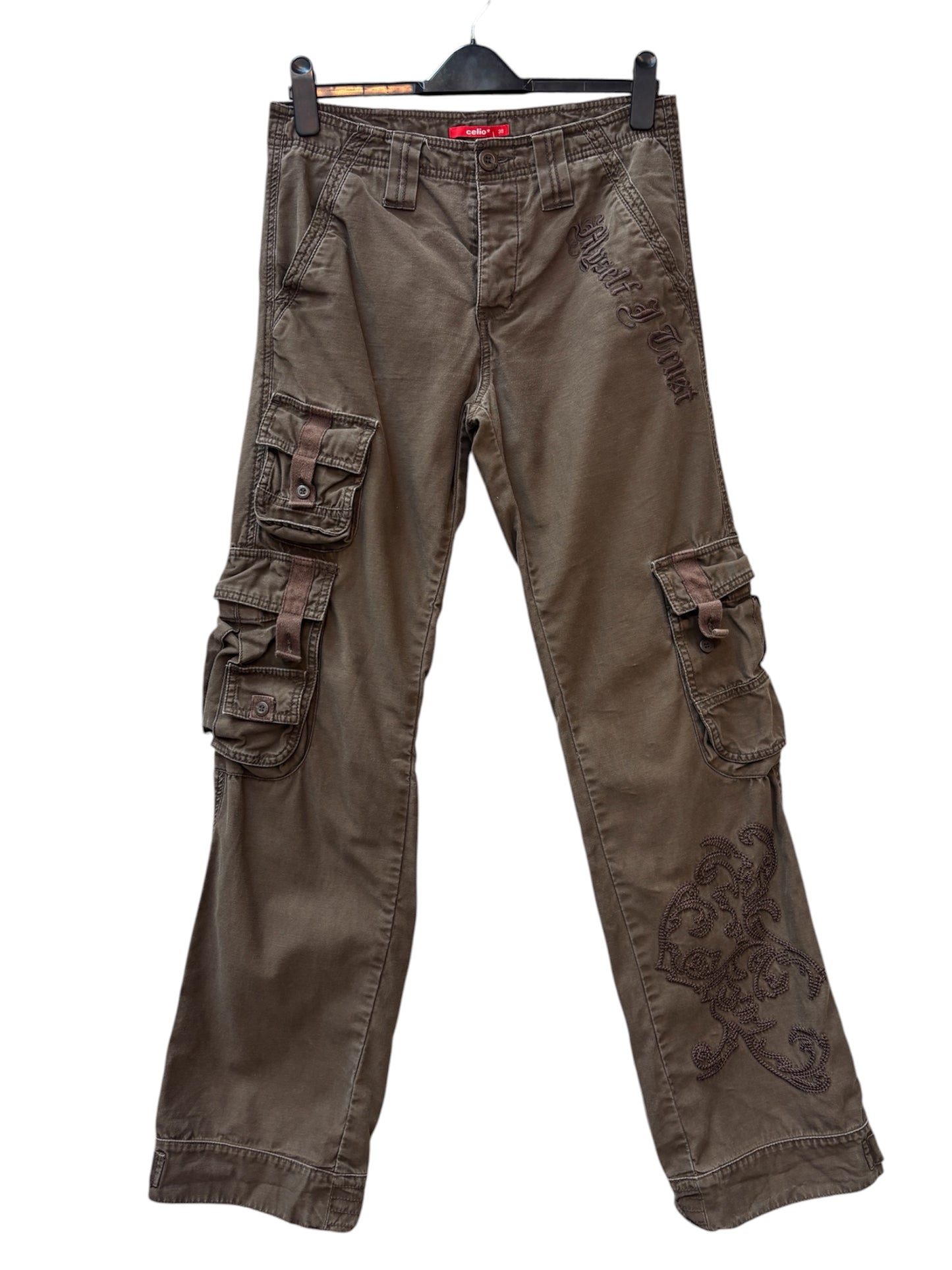 Celio Y2K Embroidered Cargo Pants