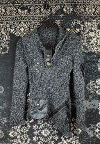 Women's Vintage LISSA Gray Black Knitted Sweater