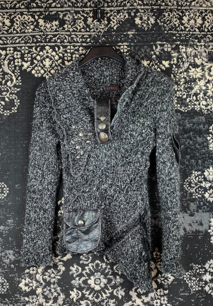 Women's Vintage LISSA Gray Black Knitted Sweater