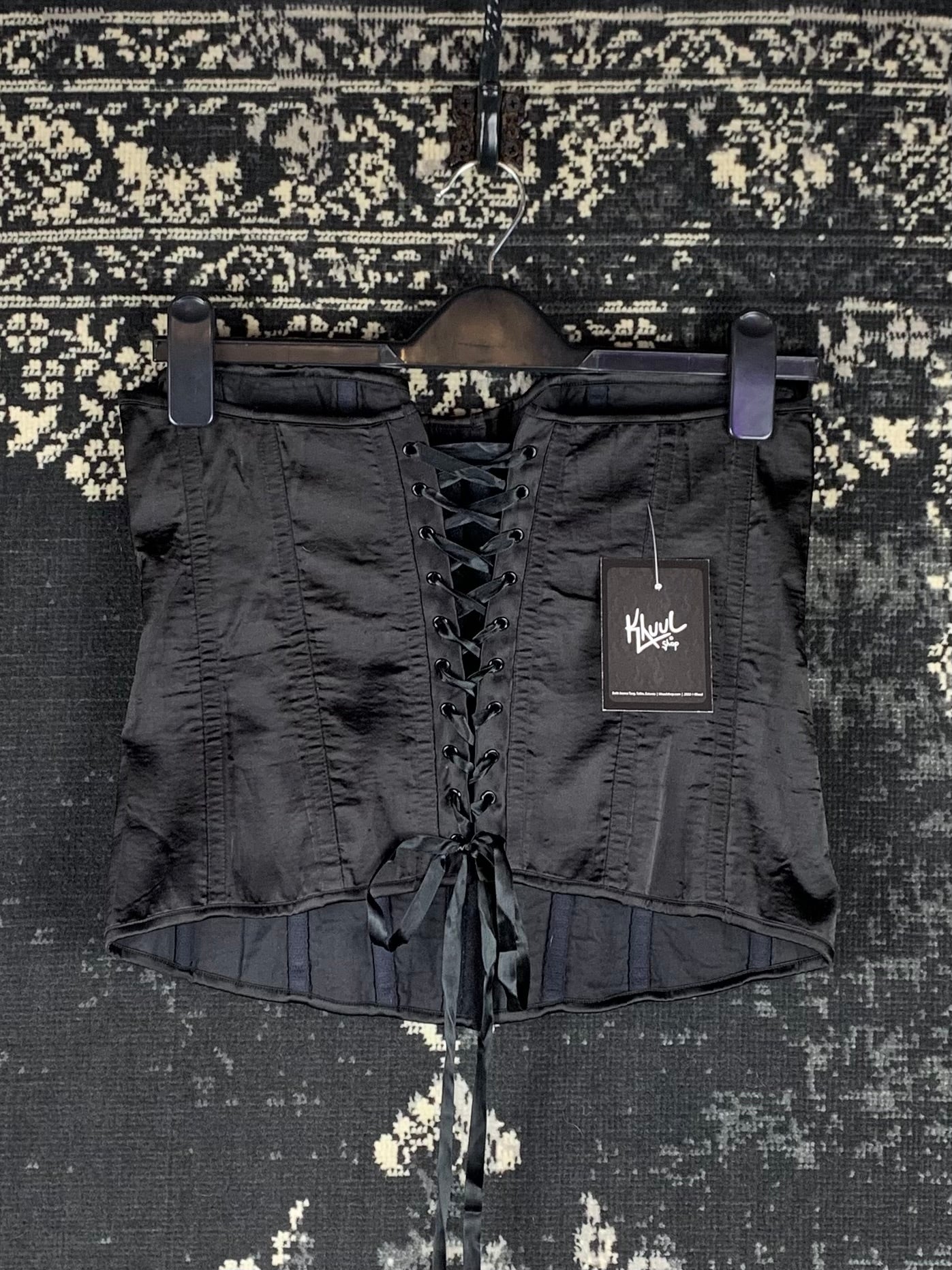 Women's Black Gothic Lace-Up Corset Top