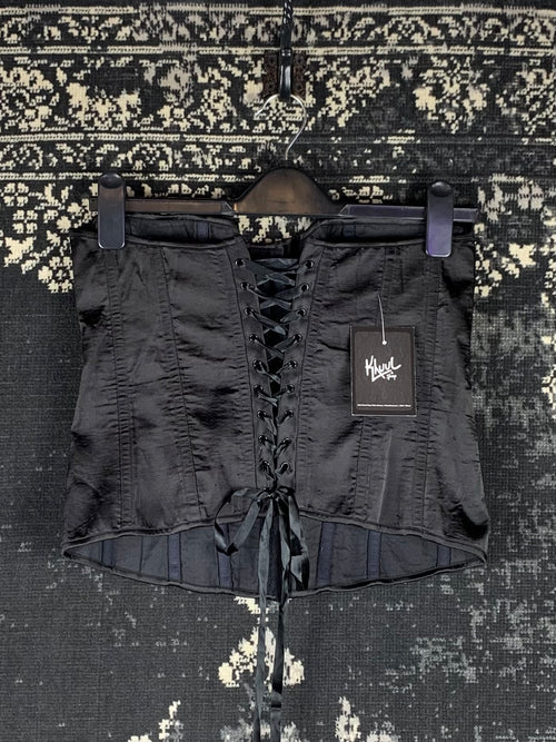 Women's Black Gothic Lace-Up Corset Top
