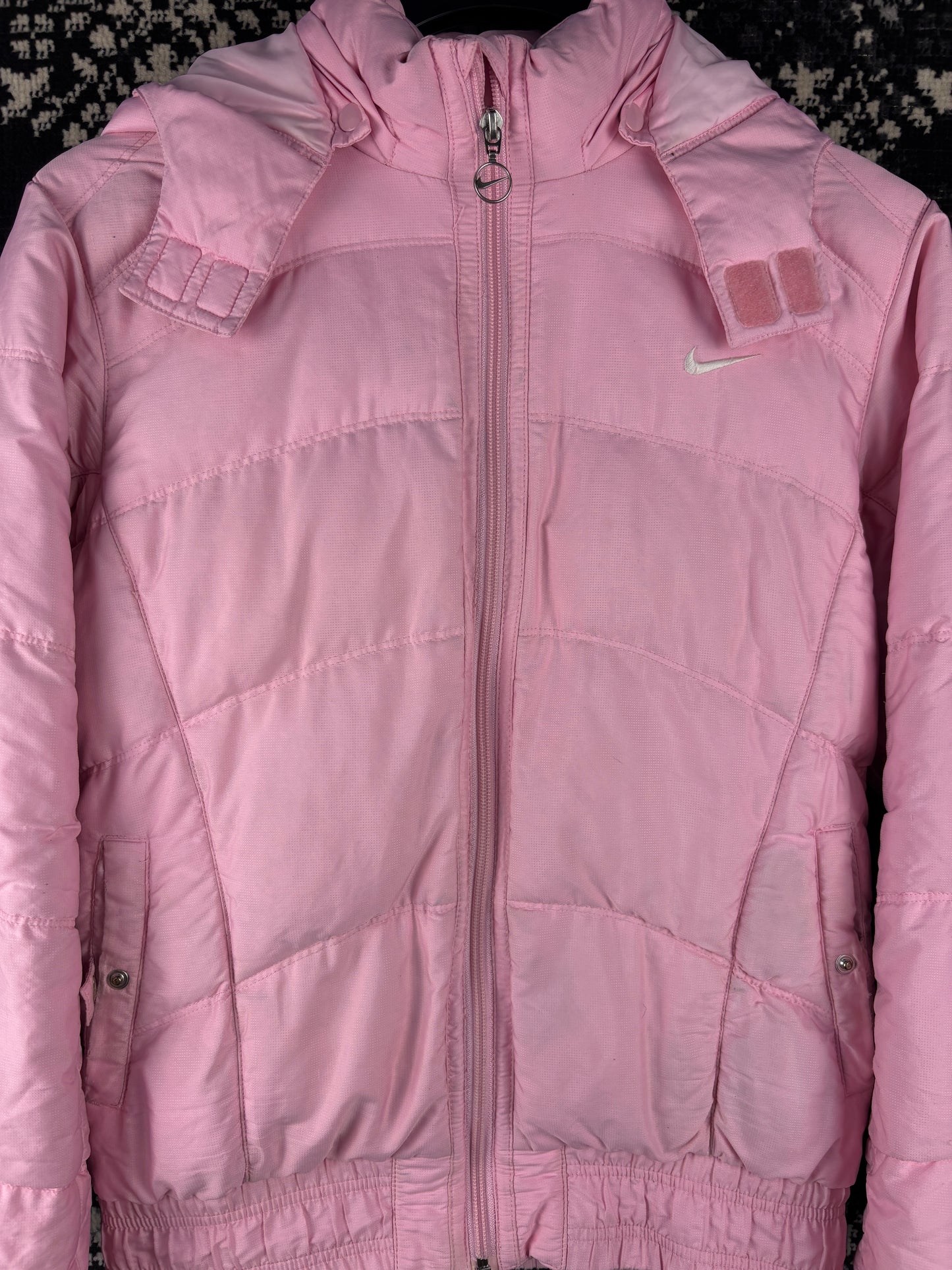 Womens Y2K Nike Pink Puffer Jacket