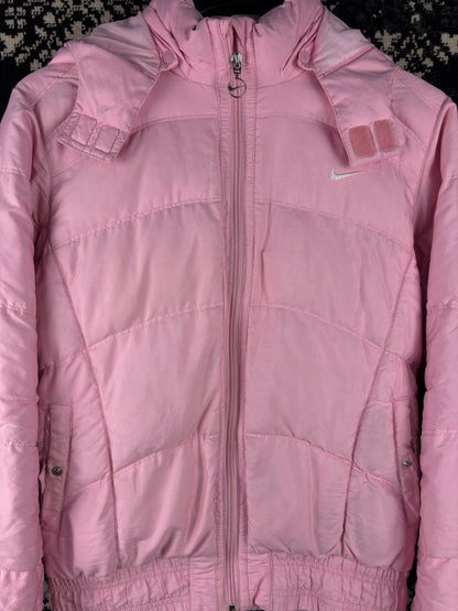 Womens Y2K Nike Pink Puffer Jacket