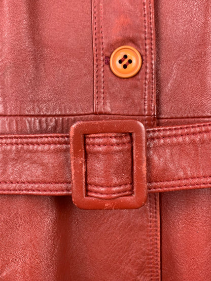 Womens Red Leather Coat