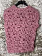 Pointelle Knit Sweater Vest