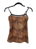 Y2K Leopard Print Mesh Cami Top