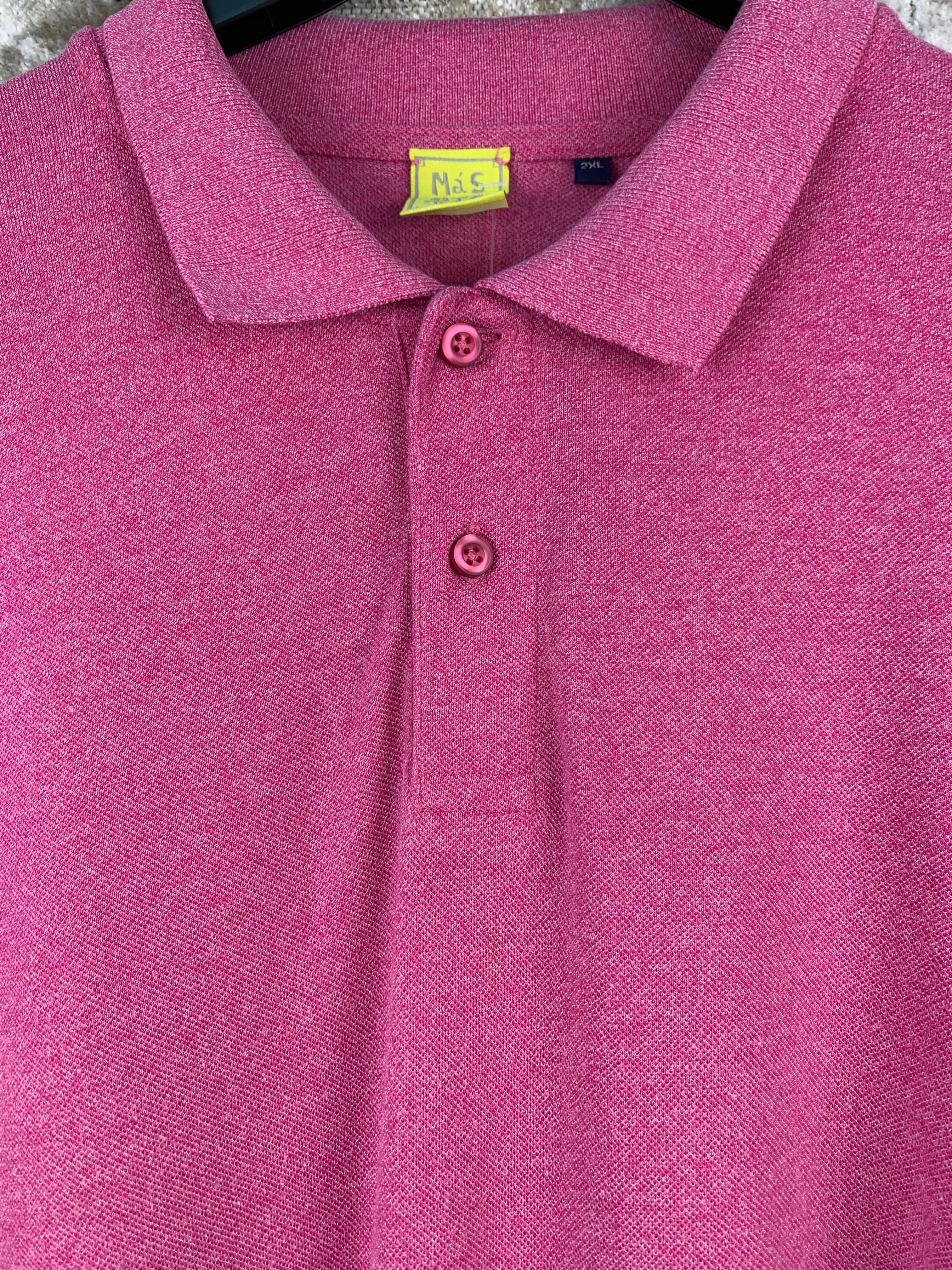 Mens Vintage Y2K Mas Atos Jones Pink Polo Shirt
