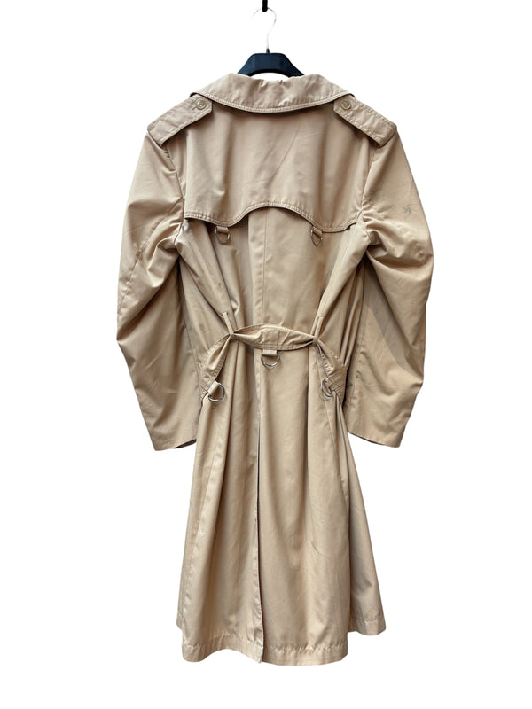 Womens Vintage Beige Long Trench Coat