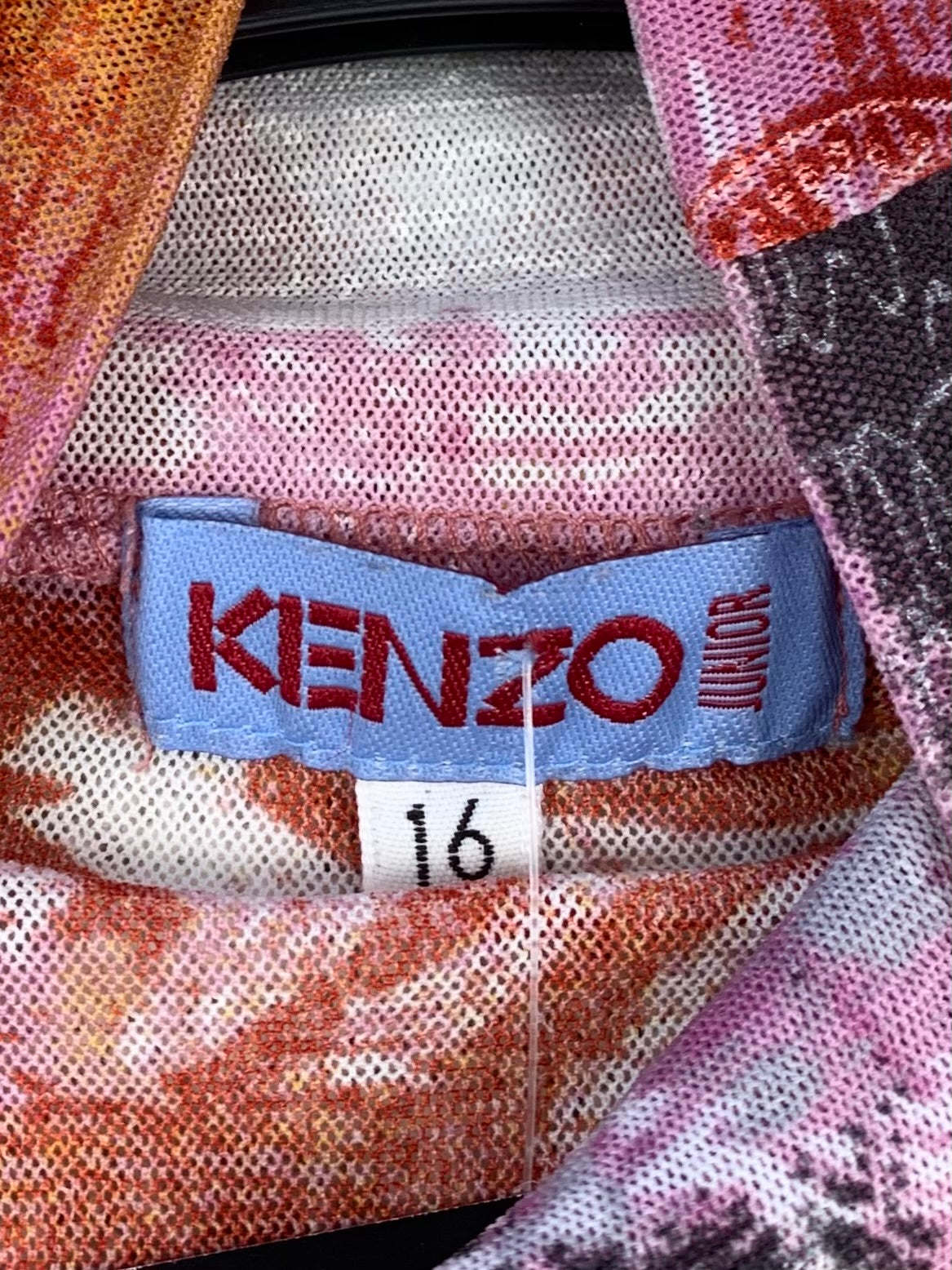 Womens Y2K Kenzo Pink Mesh Long Sleeve Top