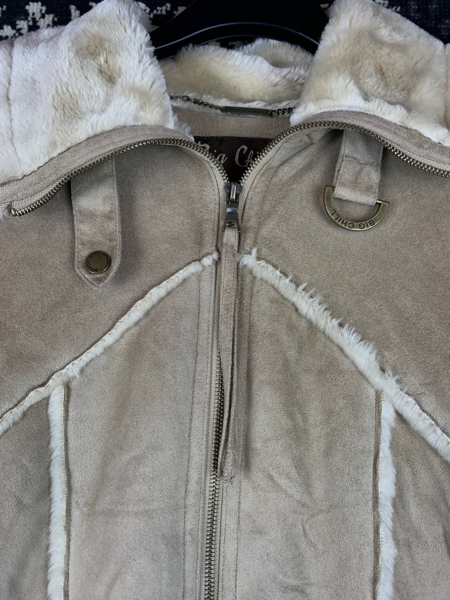 Women's Vintage Creamy Faux Suede Coat