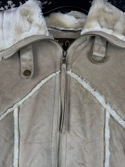 Women's Vintage Creamy Faux Suede Coat