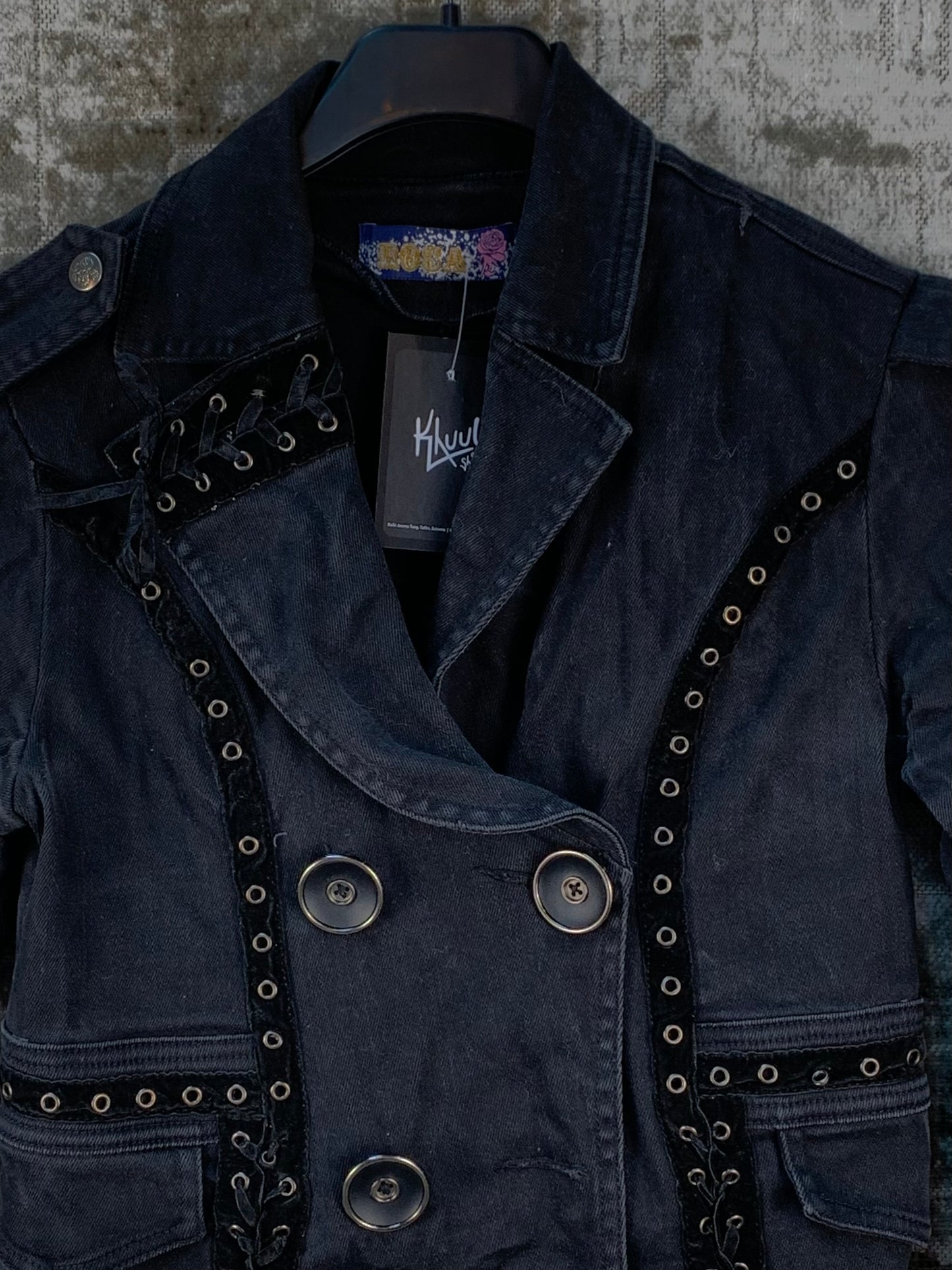 Womens Gothic Black Cropped Jacket
