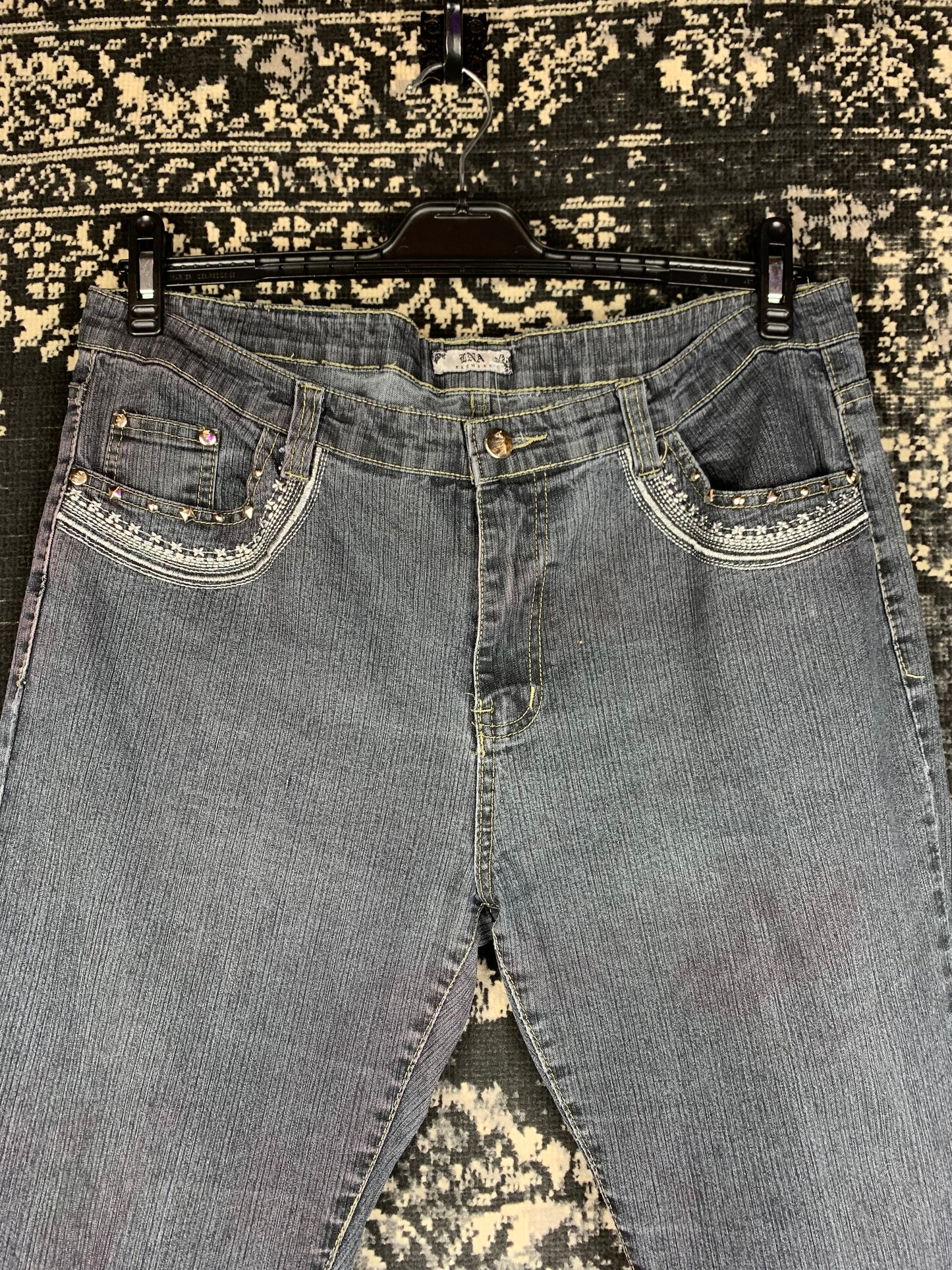 Women's Y2K Beaded Wide Leg Jeans