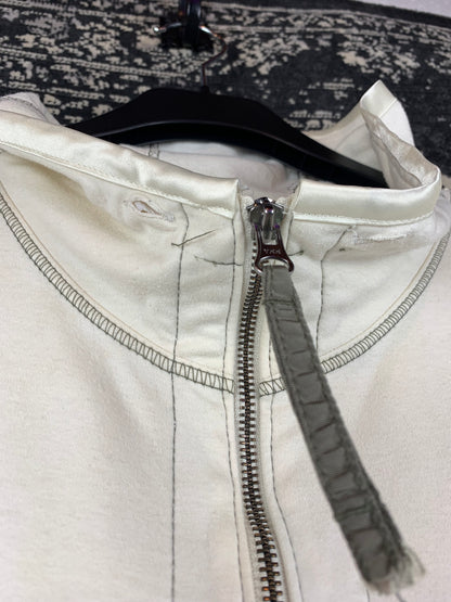 Men's Y2K Style Creamy White Zip-up Hoodie