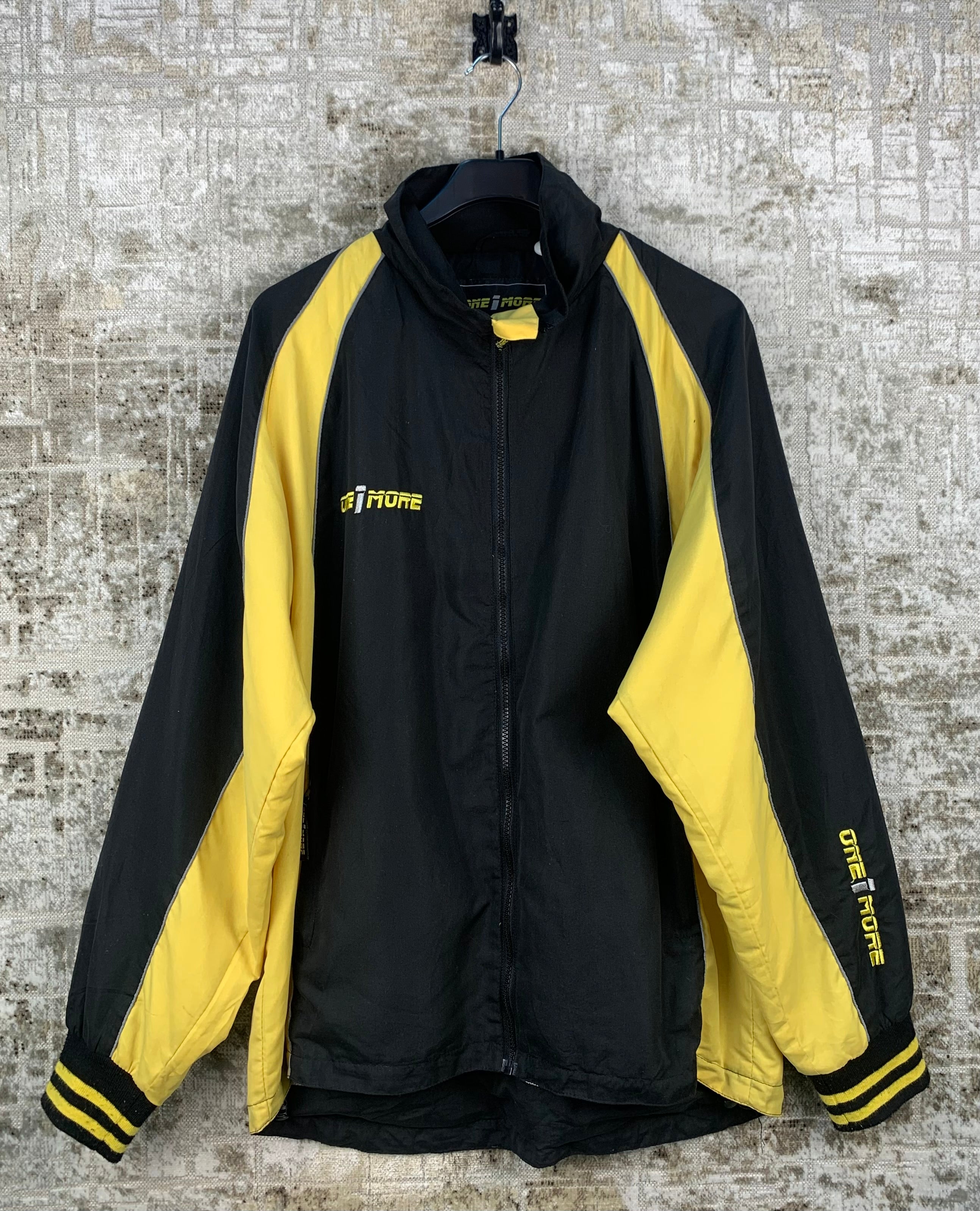 One More Mens Black Yellow Track Jacket
