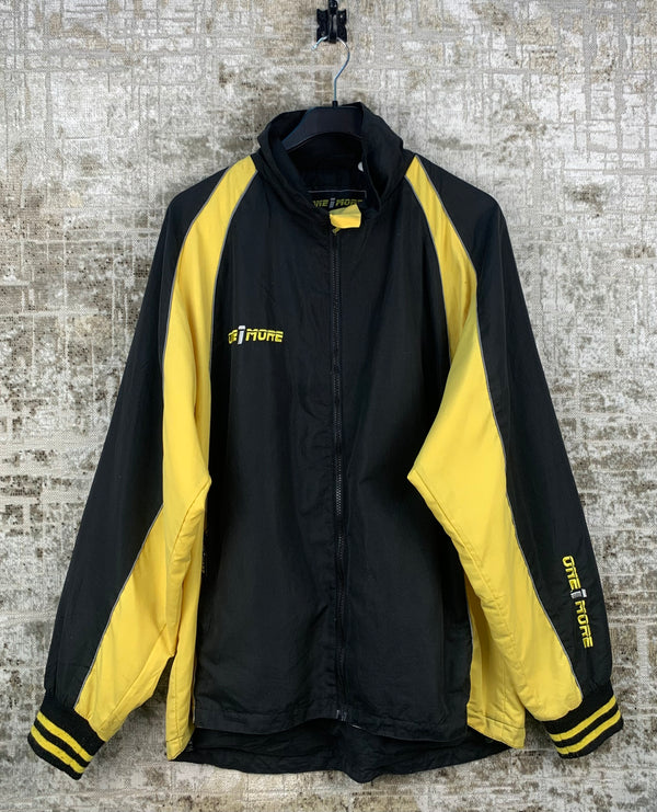 One More Mens Black Yellow Track Jacket