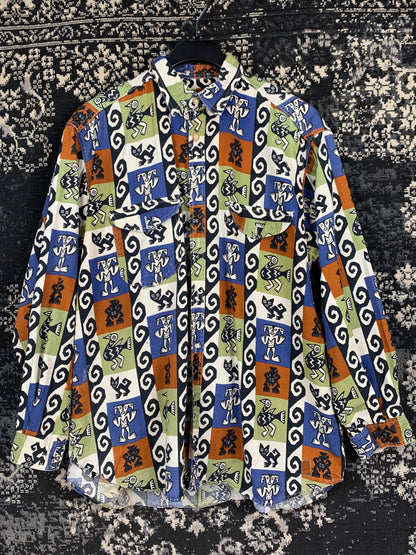 Rocky Colorful Abstract Pattern Button Up Shirt