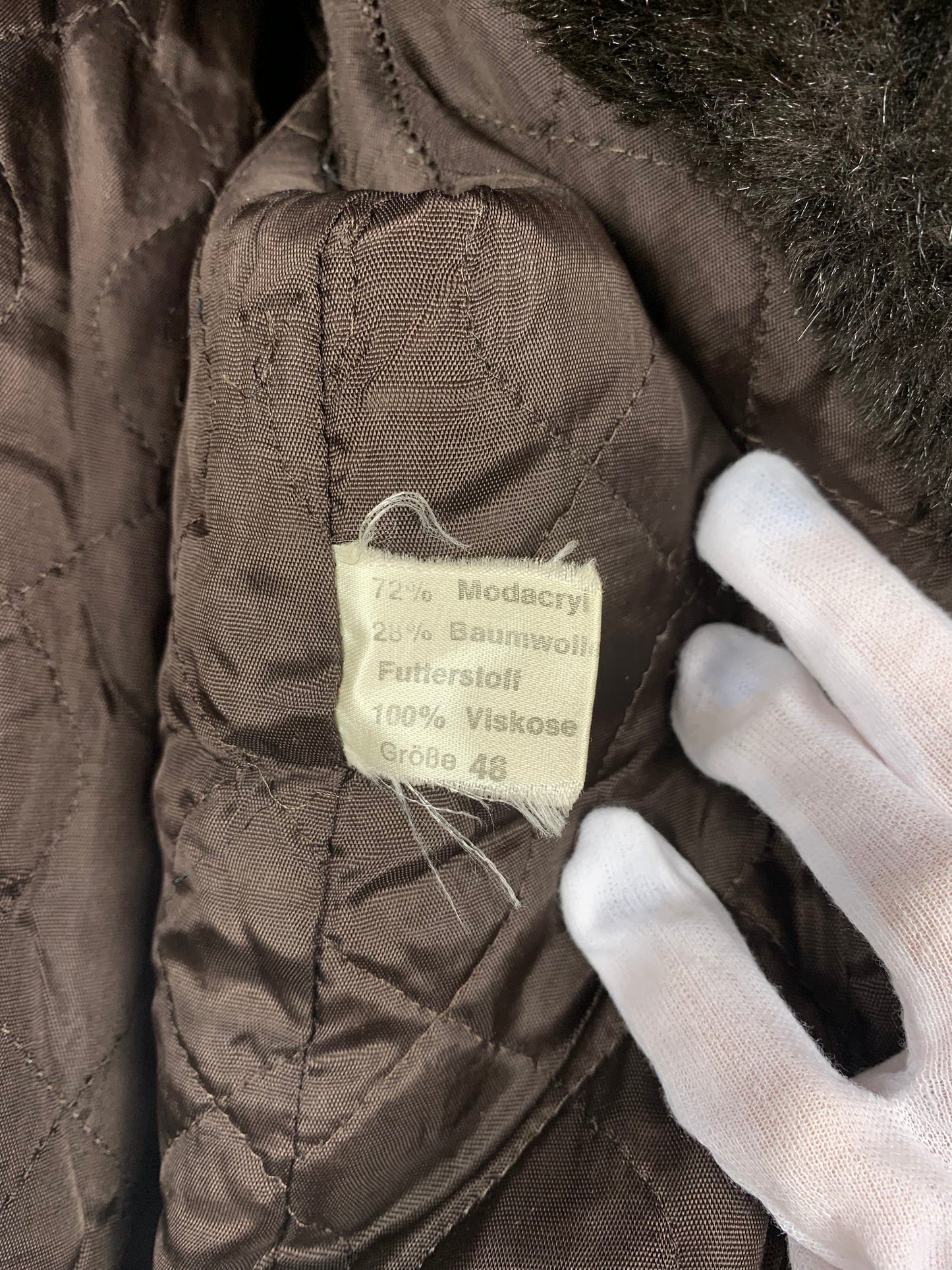 Women's Vintage Dark Brown Faux Fur Coat