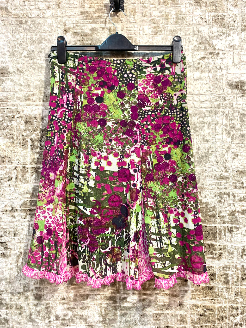 Garella Y2K Abstract Print Mesh Midi Skirt