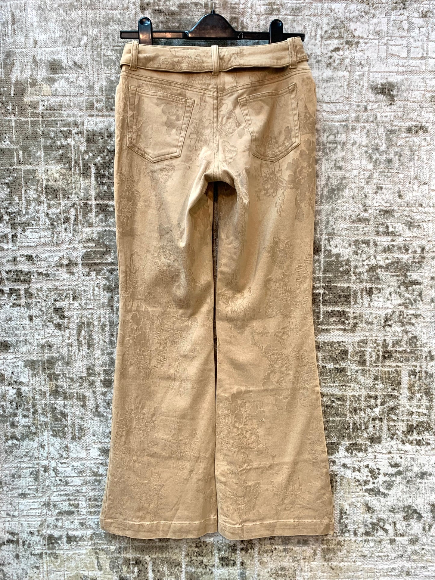 Mexx Floral Jacquard Belted Flared Trousers