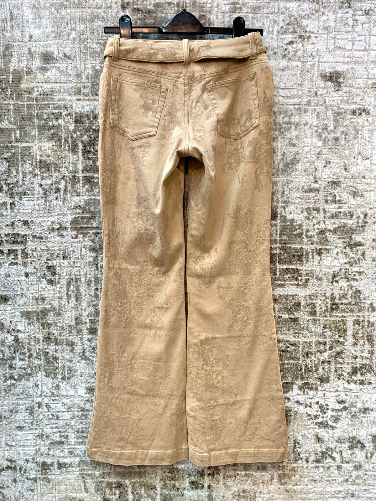 Mexx Floral Jacquard Belted Flared Trousers