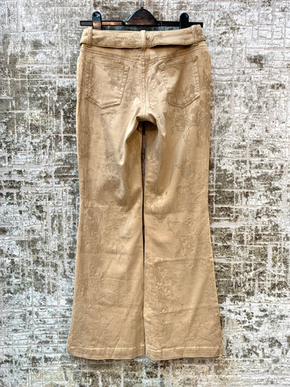 Mexx Floral Jacquard Belted Flared Trousers