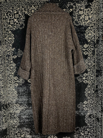 Vintage Women Brown Wool Knit Coat