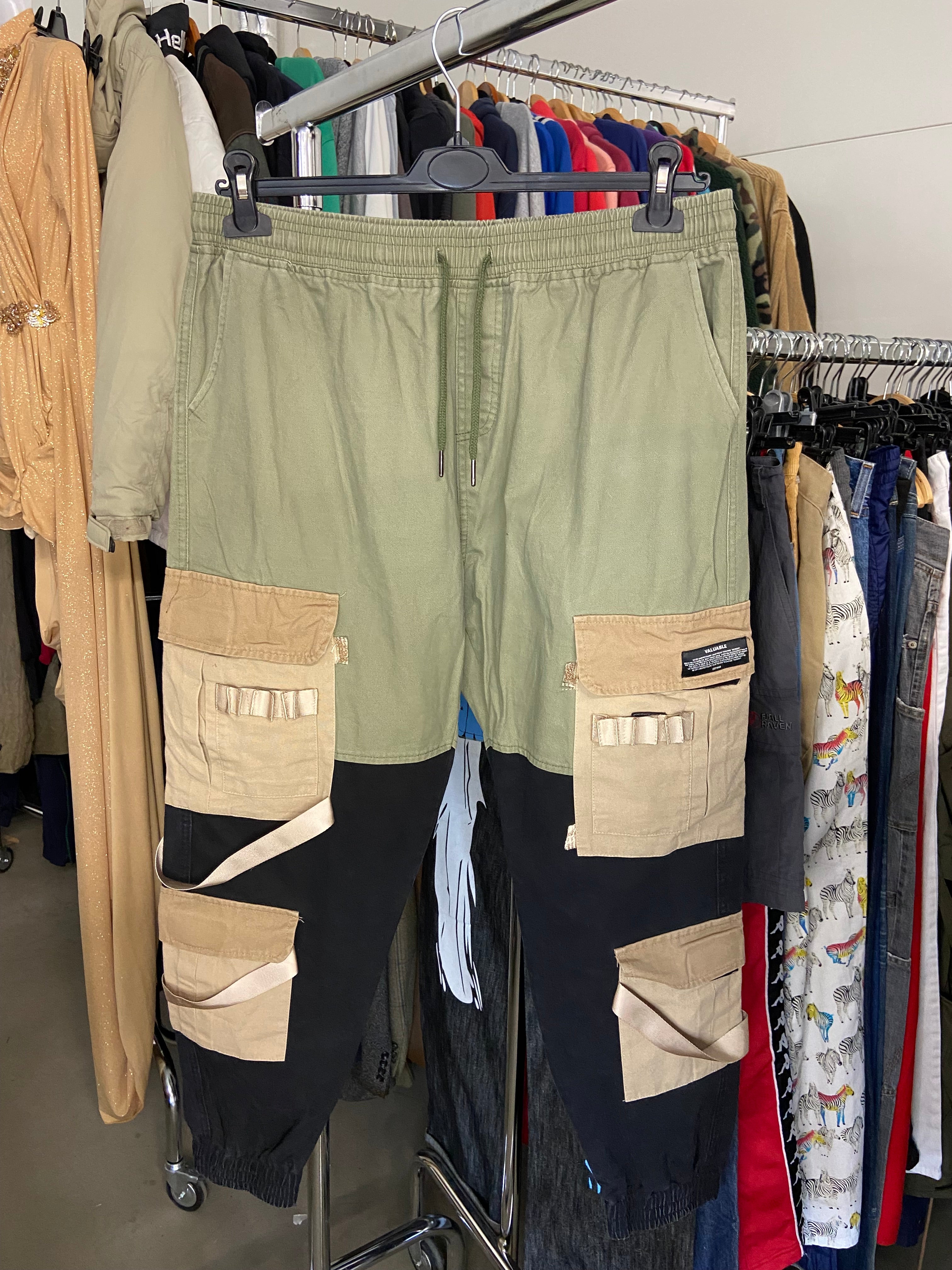 Cargo Pants Multipocket M Mens Multicolour Y2K