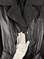 Women’s Vintage Black Genuine Leather Belted Jacket