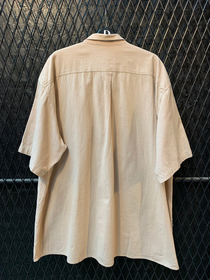 Vintage Camel Collection Beige Short Sleeve Button Up Shirt