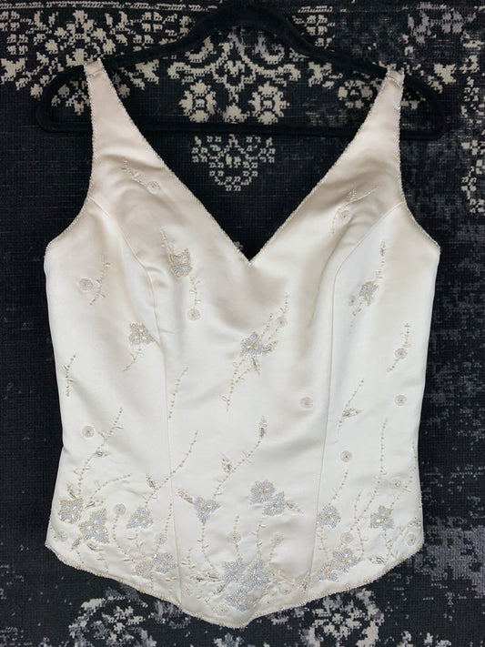 Women's Vintage Ivory Wedding Corset Top