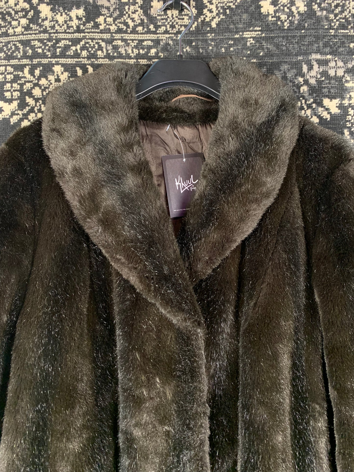 Women's Vintage Dark Brown Faux Fur Coat