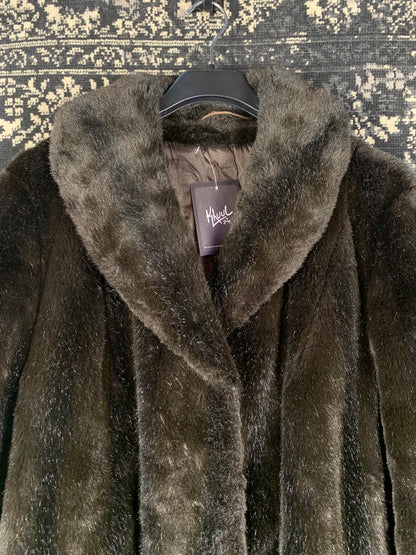 Women's Vintage Dark Brown Faux Fur Coat