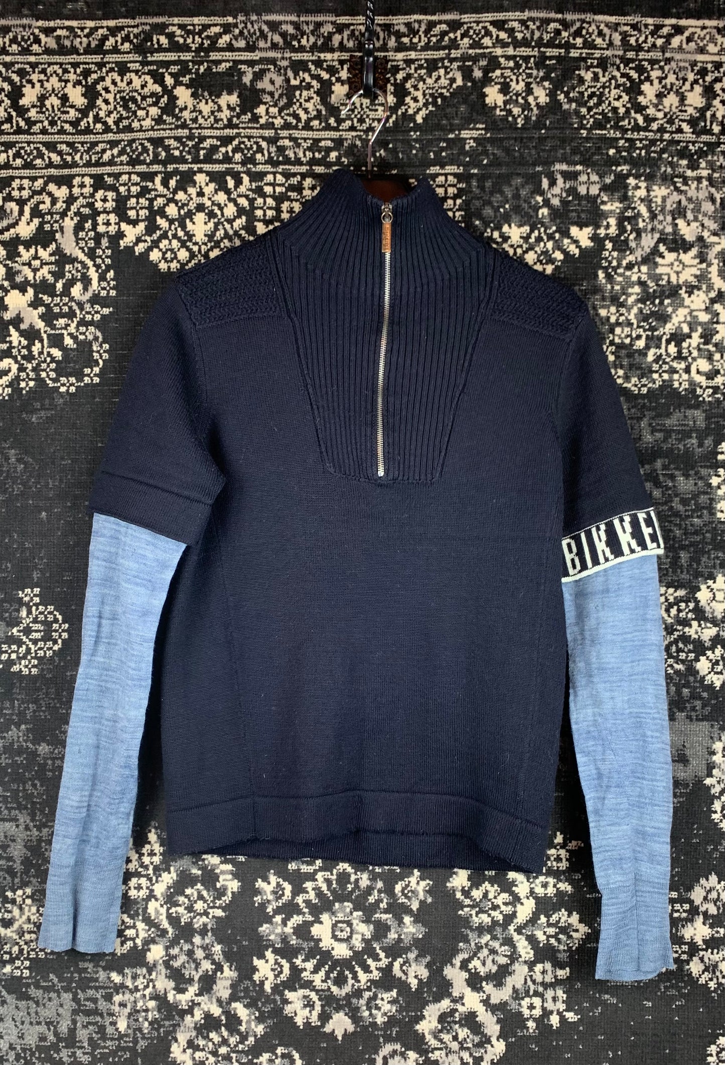 Men's Vintage Black Half Zip KKEMBERGS Sweater