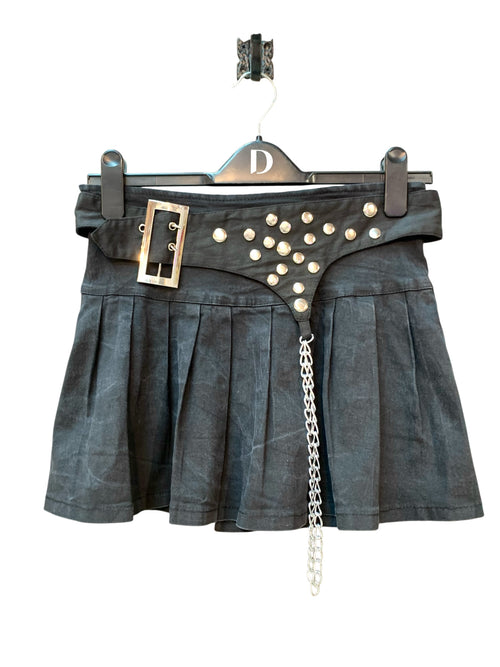 Toumal Studded Pleated Mini Skirt
