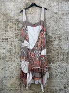 Womens Y2K Patchwork Midi Dress