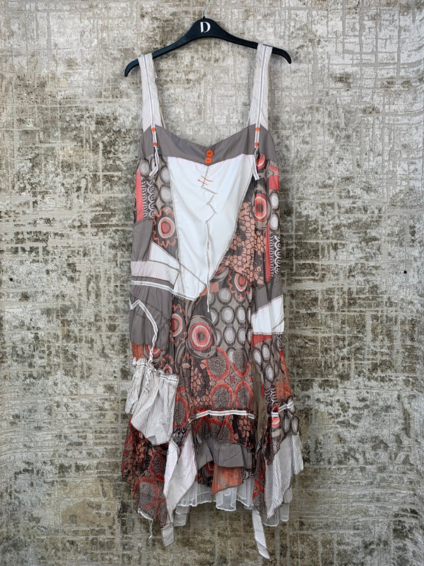 Womens Y2K Patchwork Midi Dress