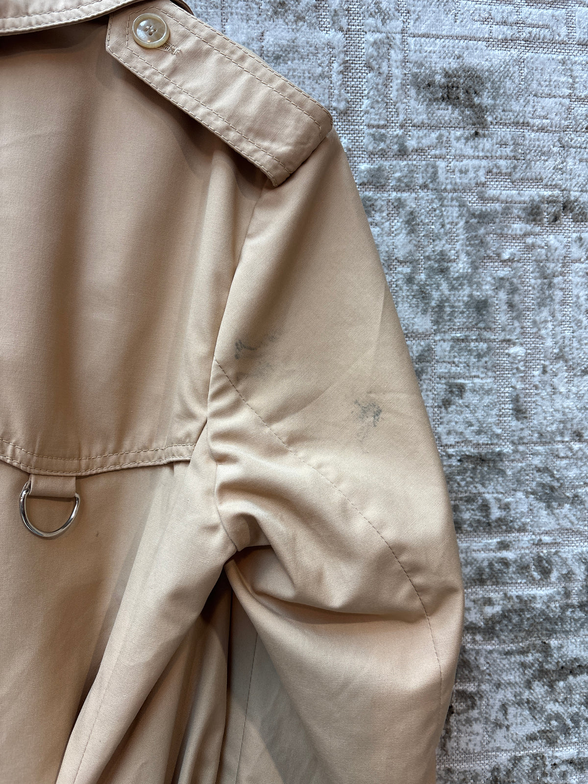 Womens Vintage Beige Long Trench Coat