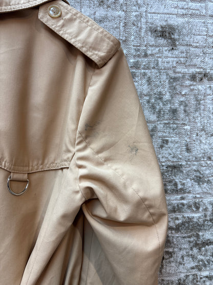 Womens Vintage Beige Long Trench Coat