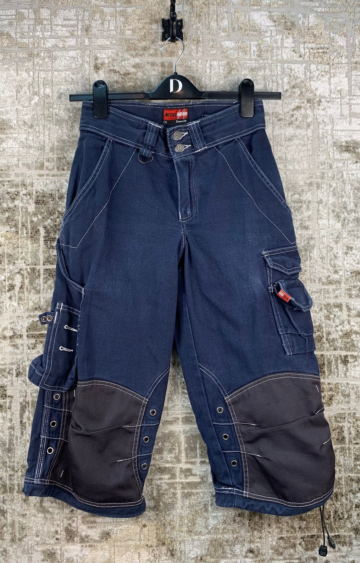 ACTIVE WEAR Mens Cargo Navy Blue Jean Shorts