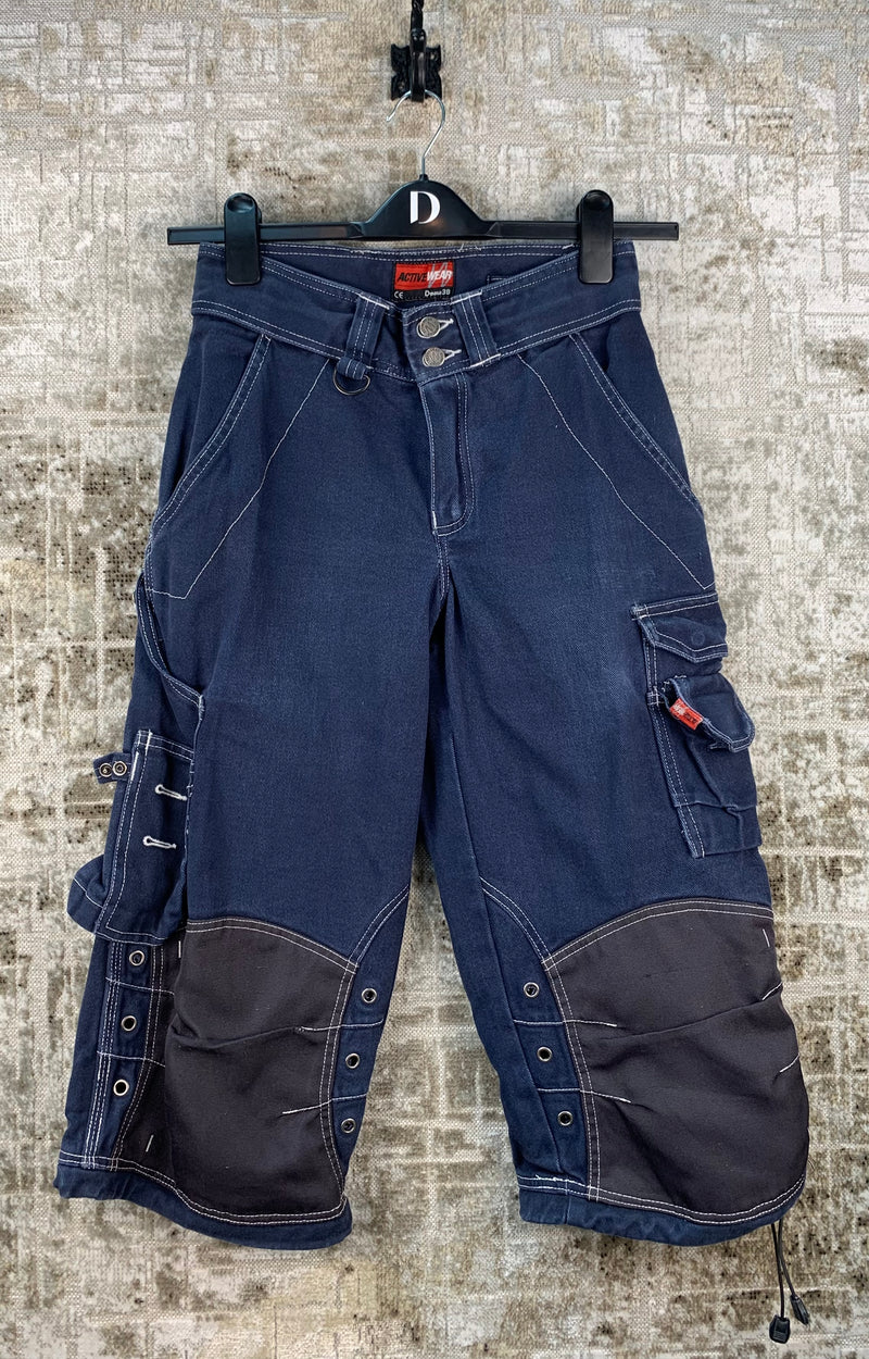 ACTIVE WEAR Mens Cargo Navy Blue Jean Shorts