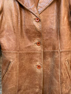 Women's Vintage Martinelli Brown Leather Coat