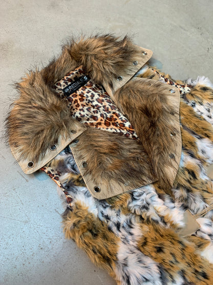 Y2K Women's Cheetah Print Fur Vest