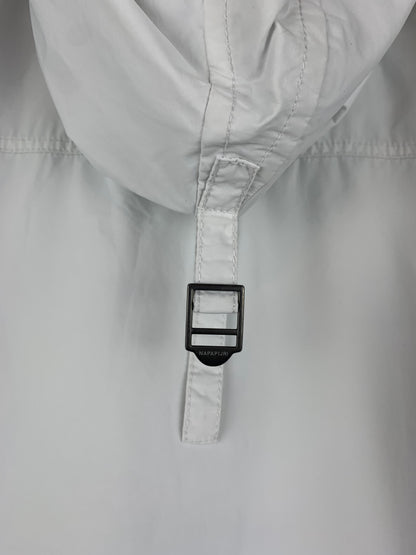 Vintage Napapijri Geographic White Rainforest Anorak Pullover Jacket
