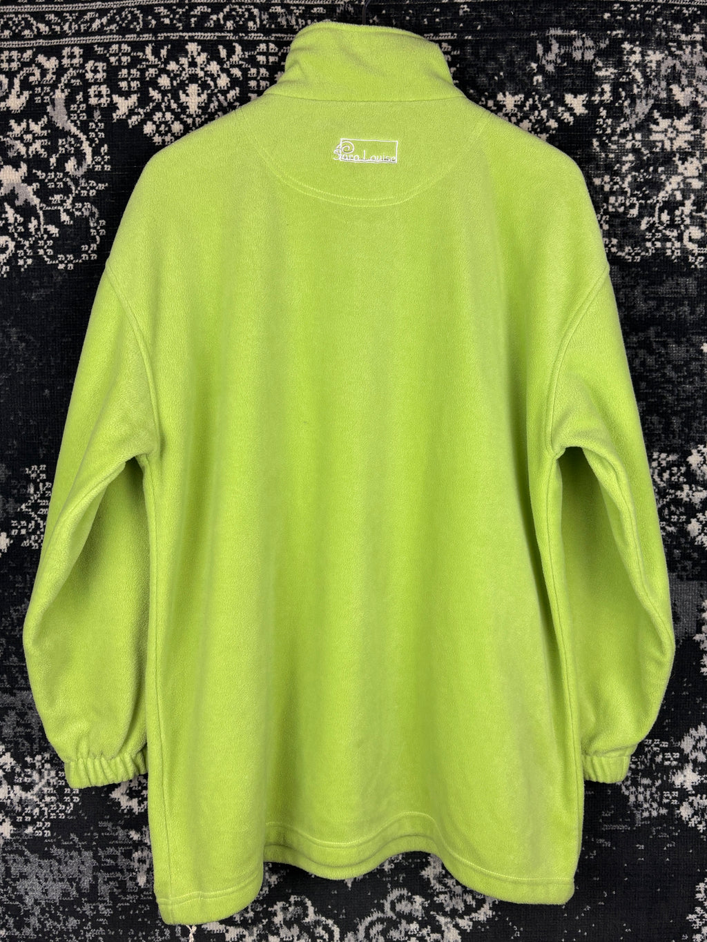 Men's Vintage Lime Green Half Zip Fleece Pullover