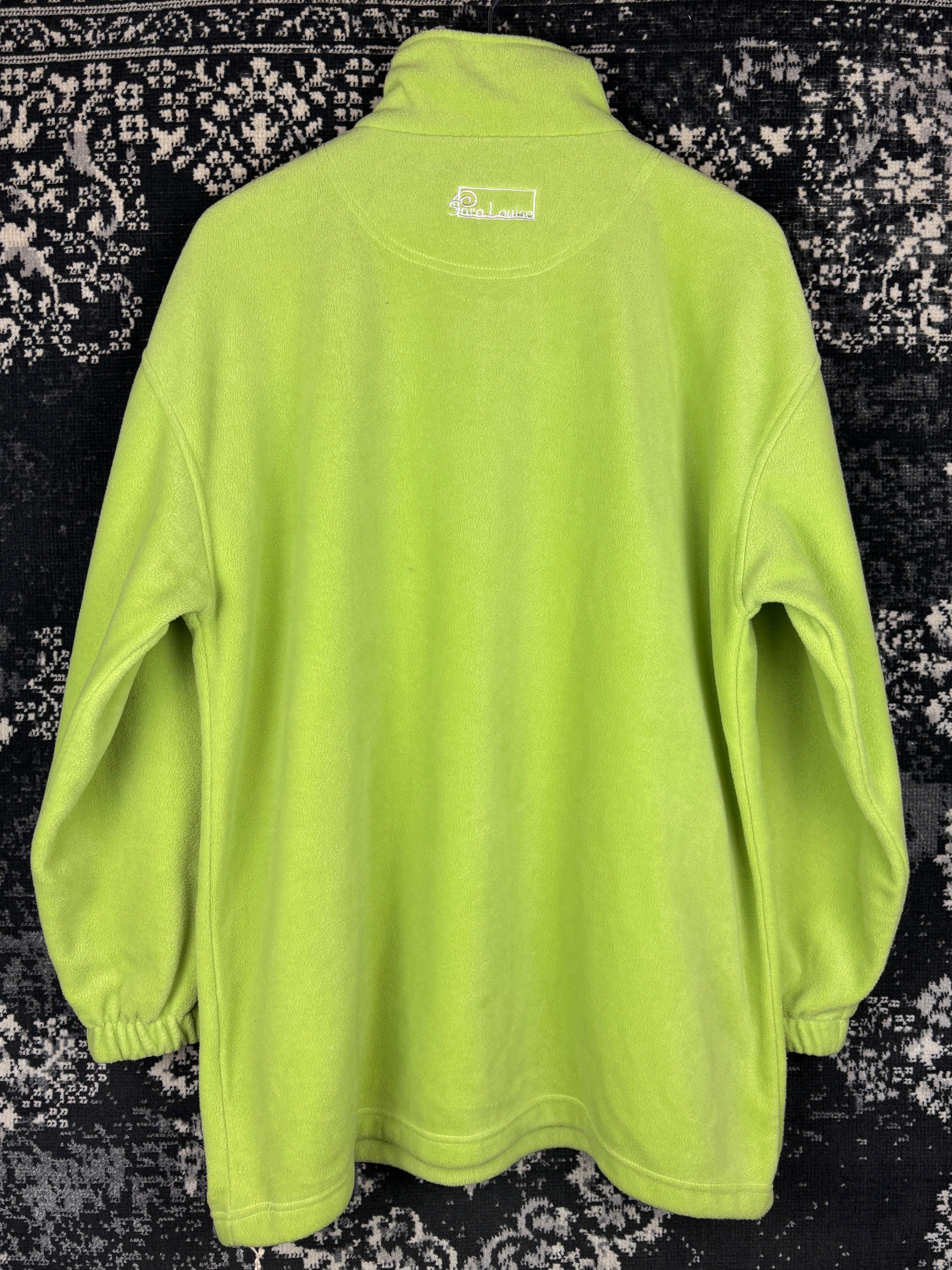 Men's Vintage Lime Green Half Zip Fleece Pullover