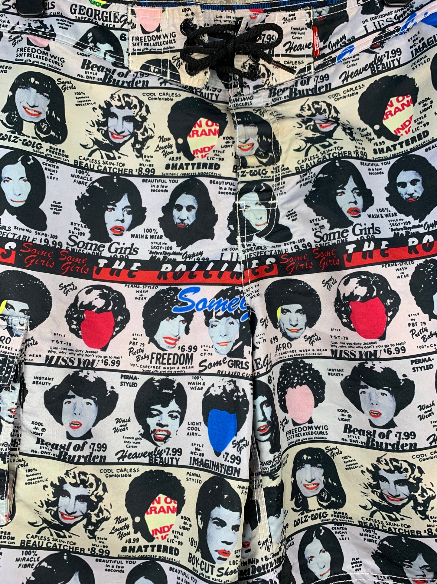 Mens Y2K The Rolling Stones Graphic Swim Shorts