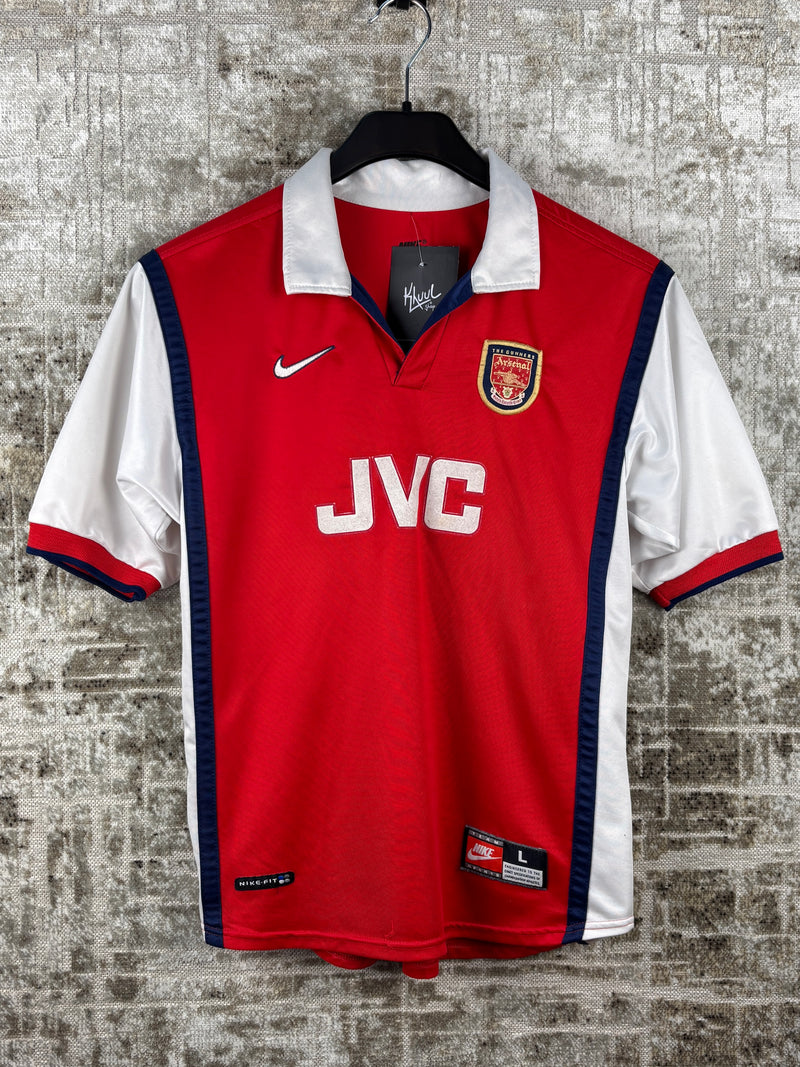 Mens Vintage Red White JVC Arsenal Nike Football Jersey
