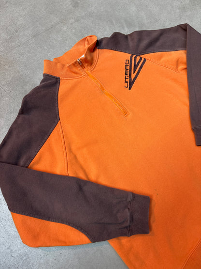 Y2K Men's Umbro Orange Zip Up Hoodie